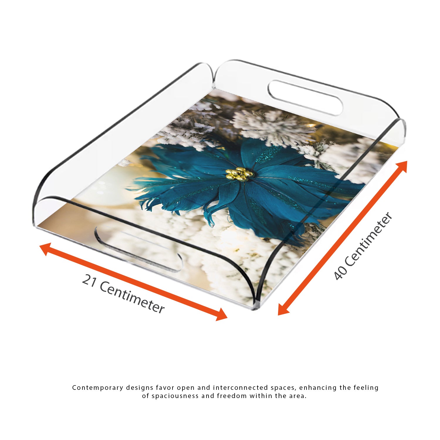 Blue Poppy Acrylic Tray - Jordan Offers