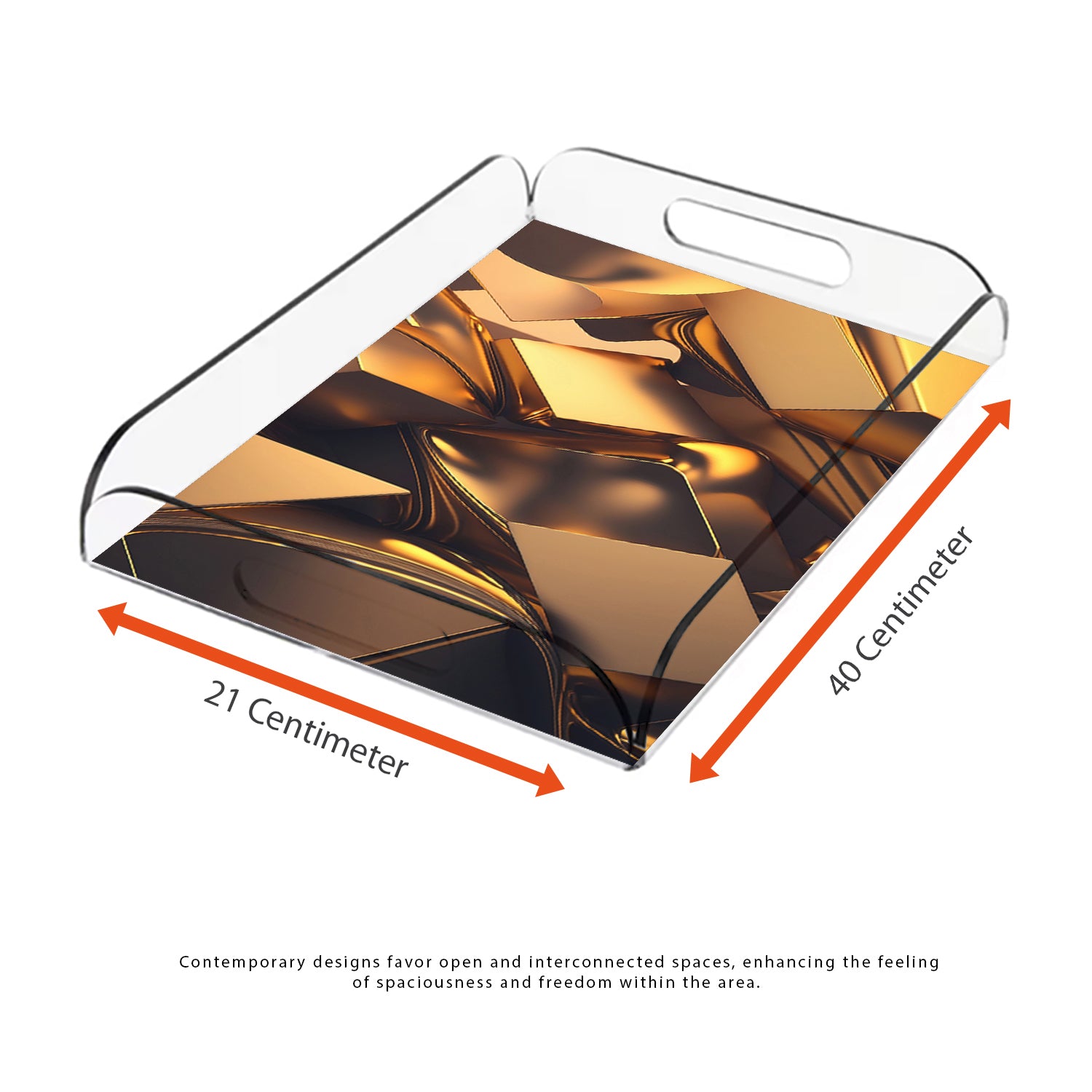 Golden Design Acrylic Tray - Jordan Offers