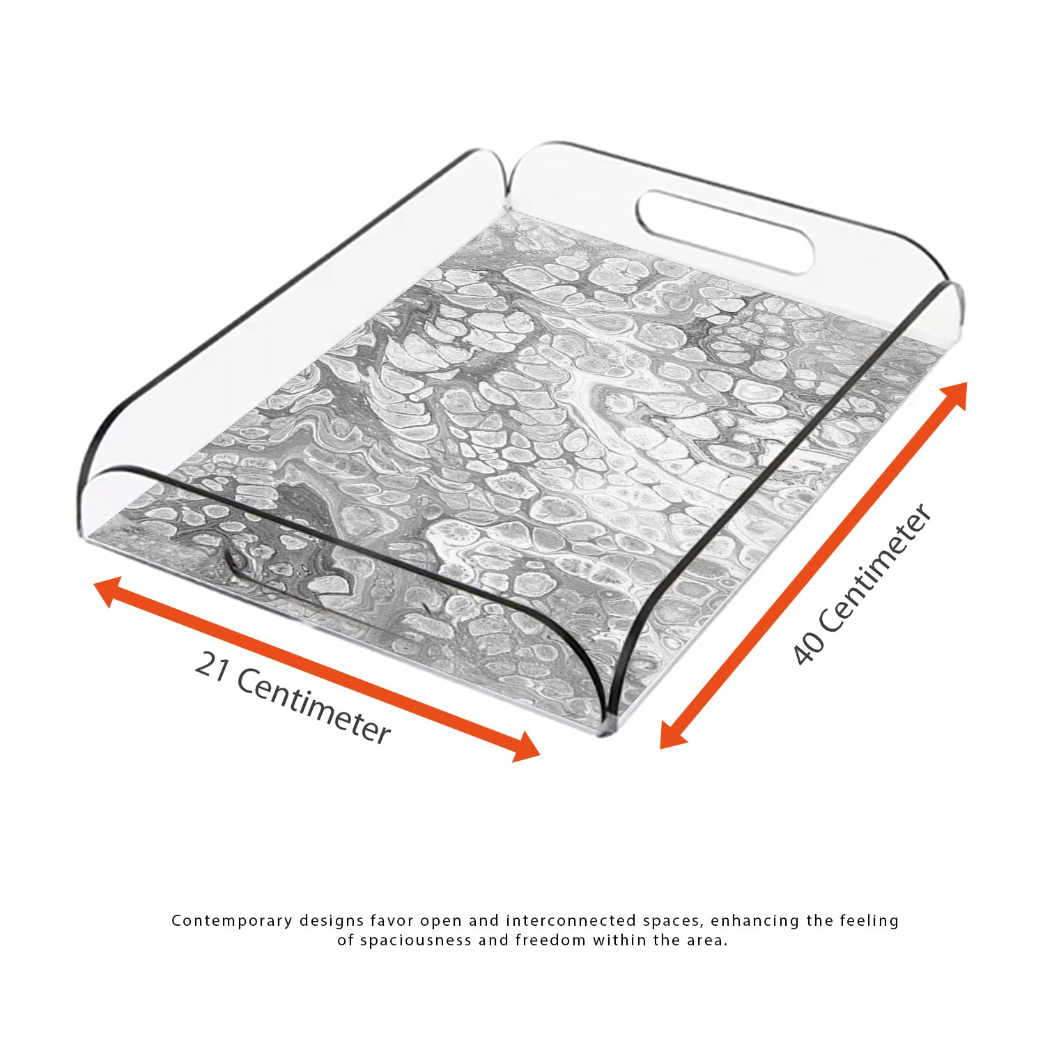 White oily Water Design Acrylic Tray - Jordan Offers