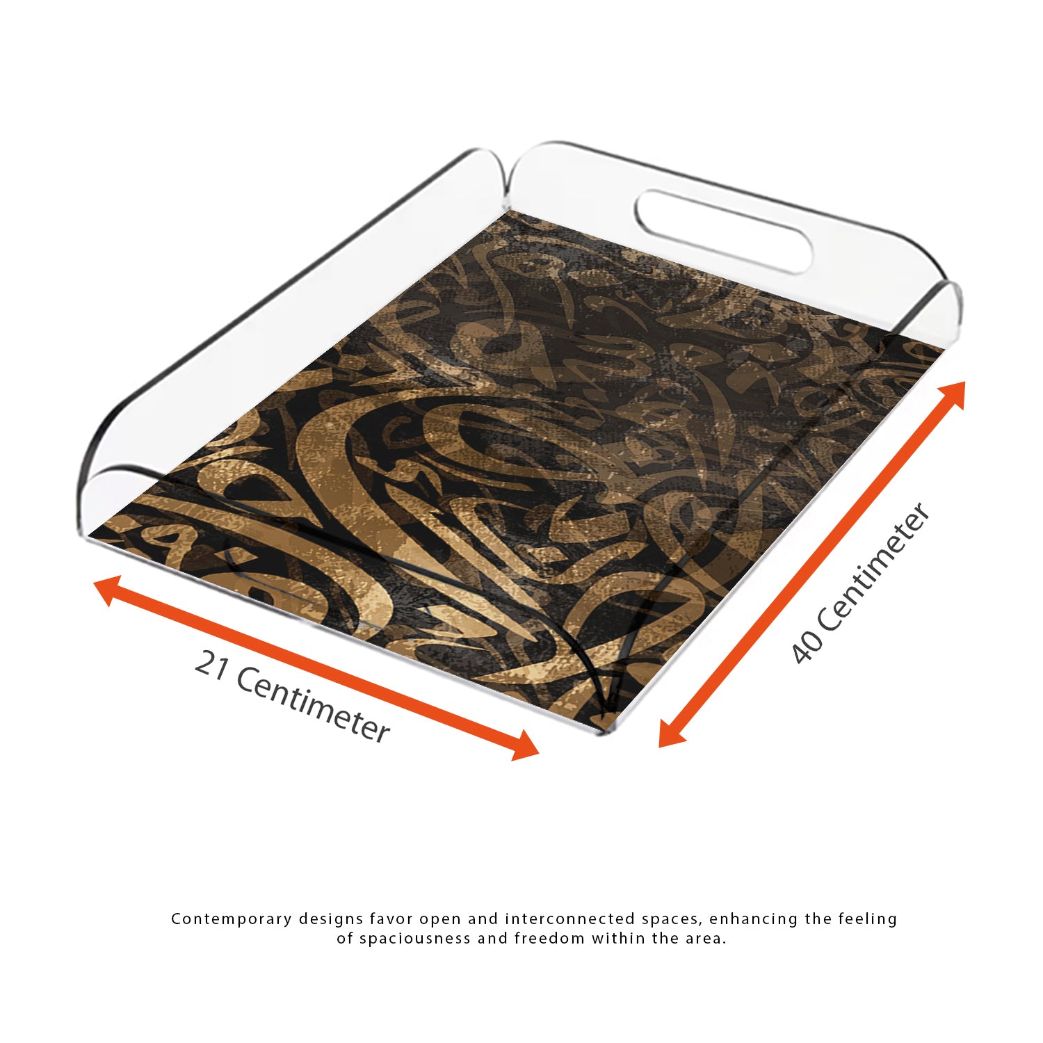 Arabic Brown Calligraphy Design Acrylic Tray - Jordan Offers