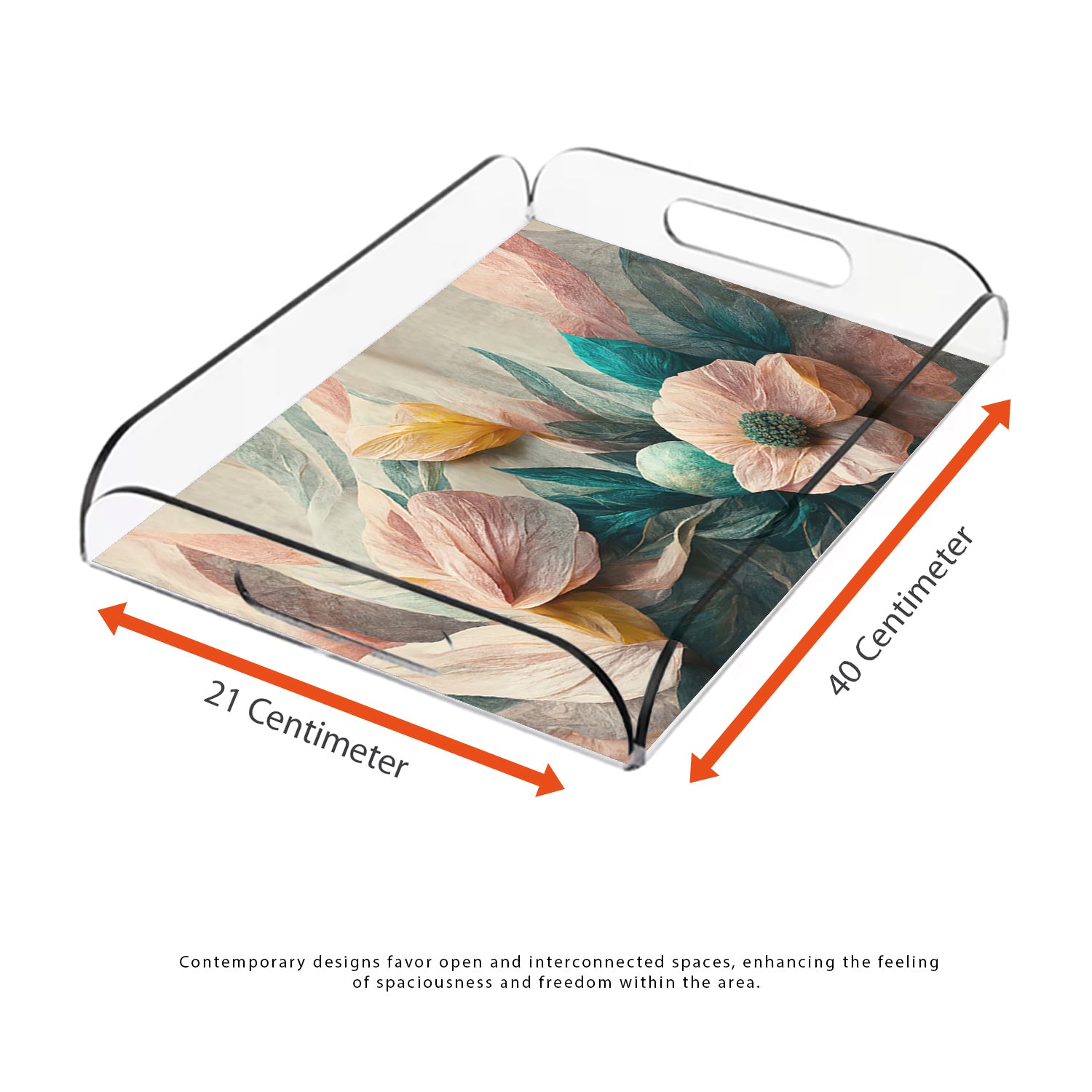 Luxurious Floral Design Acrylic Tray - Jordan Offers