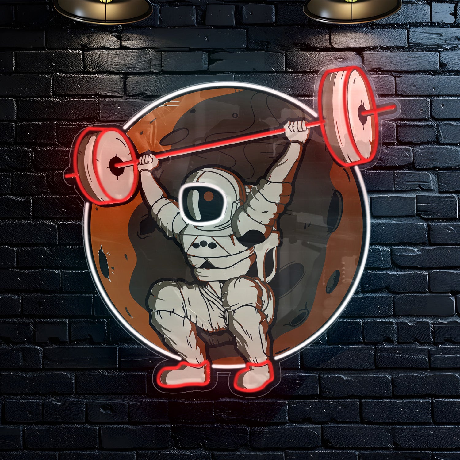 Astronaut Weightlifting Neon Sign - Jordan Offers