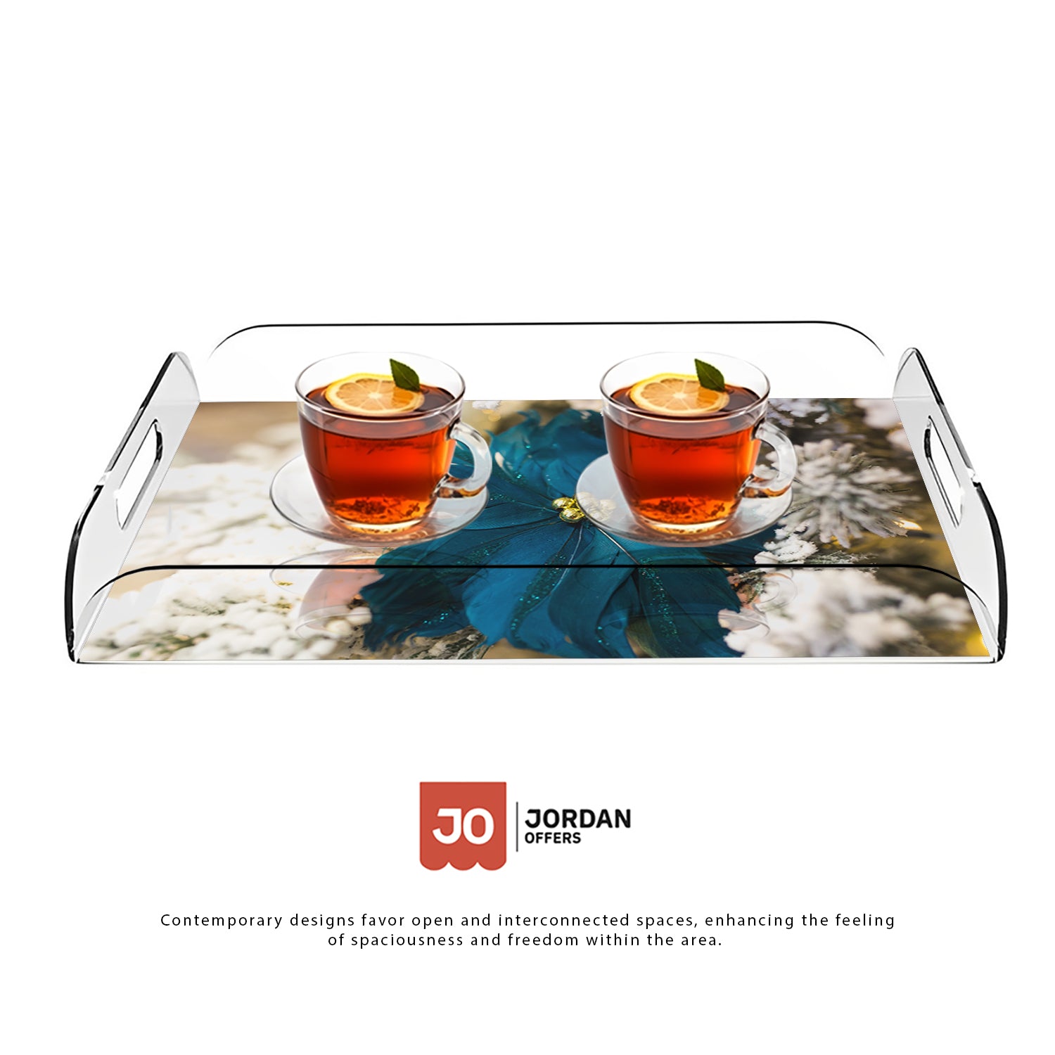 Blue Poppy Acrylic Tray - Jordan Offers