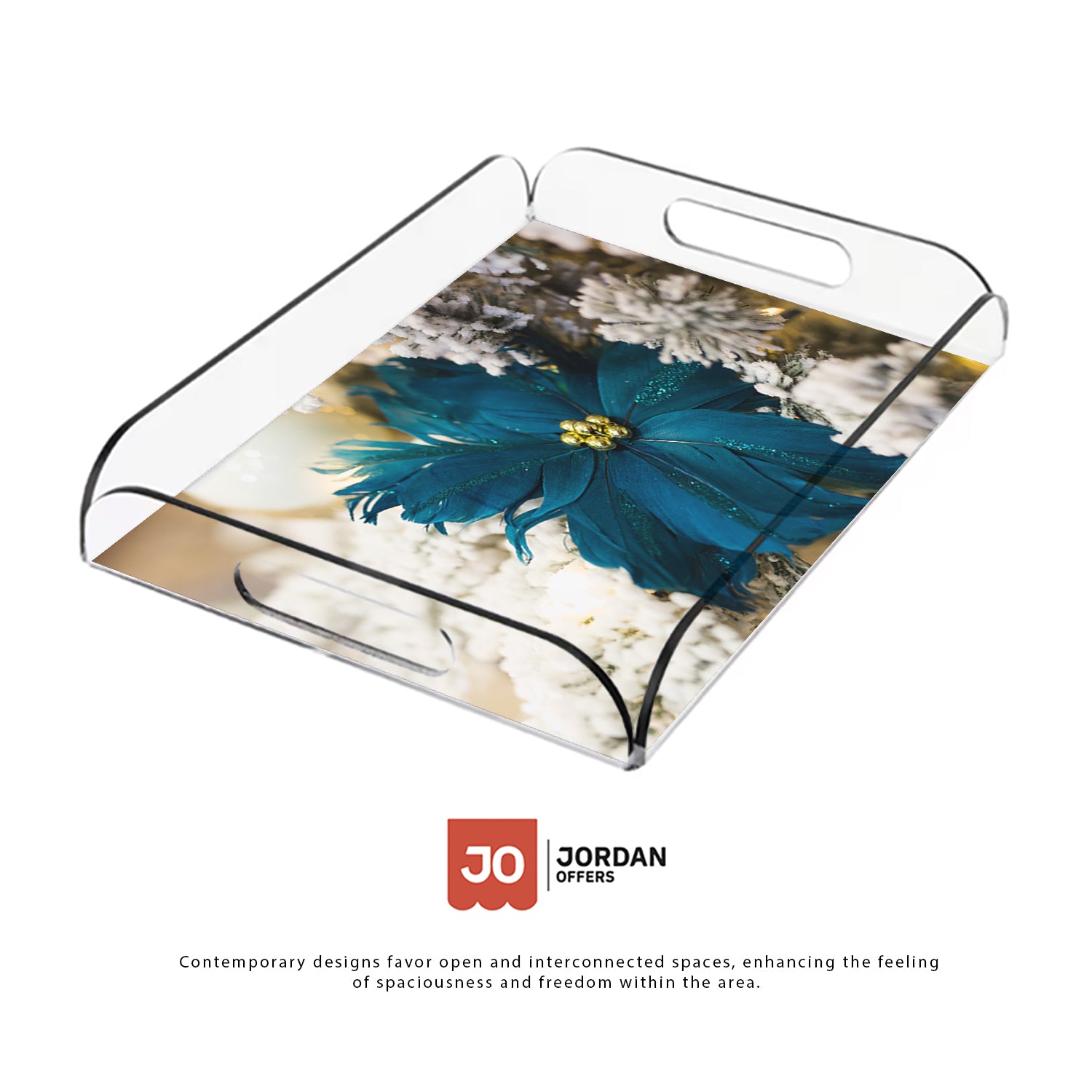 Blue Poppy Acrylic Tray - Jordan Offers