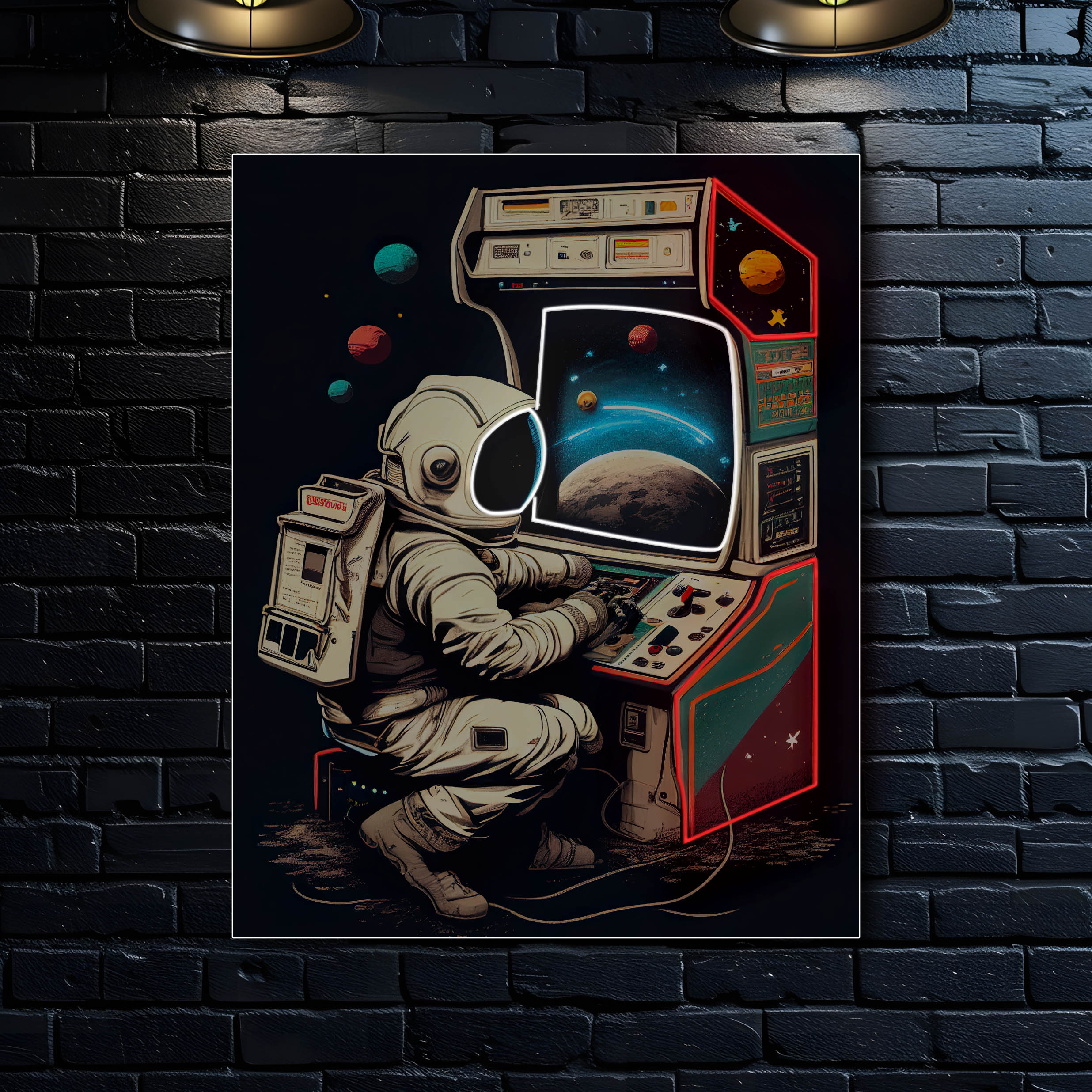 Astronaut Playing Arcade Neon Sign - Jordan Offers