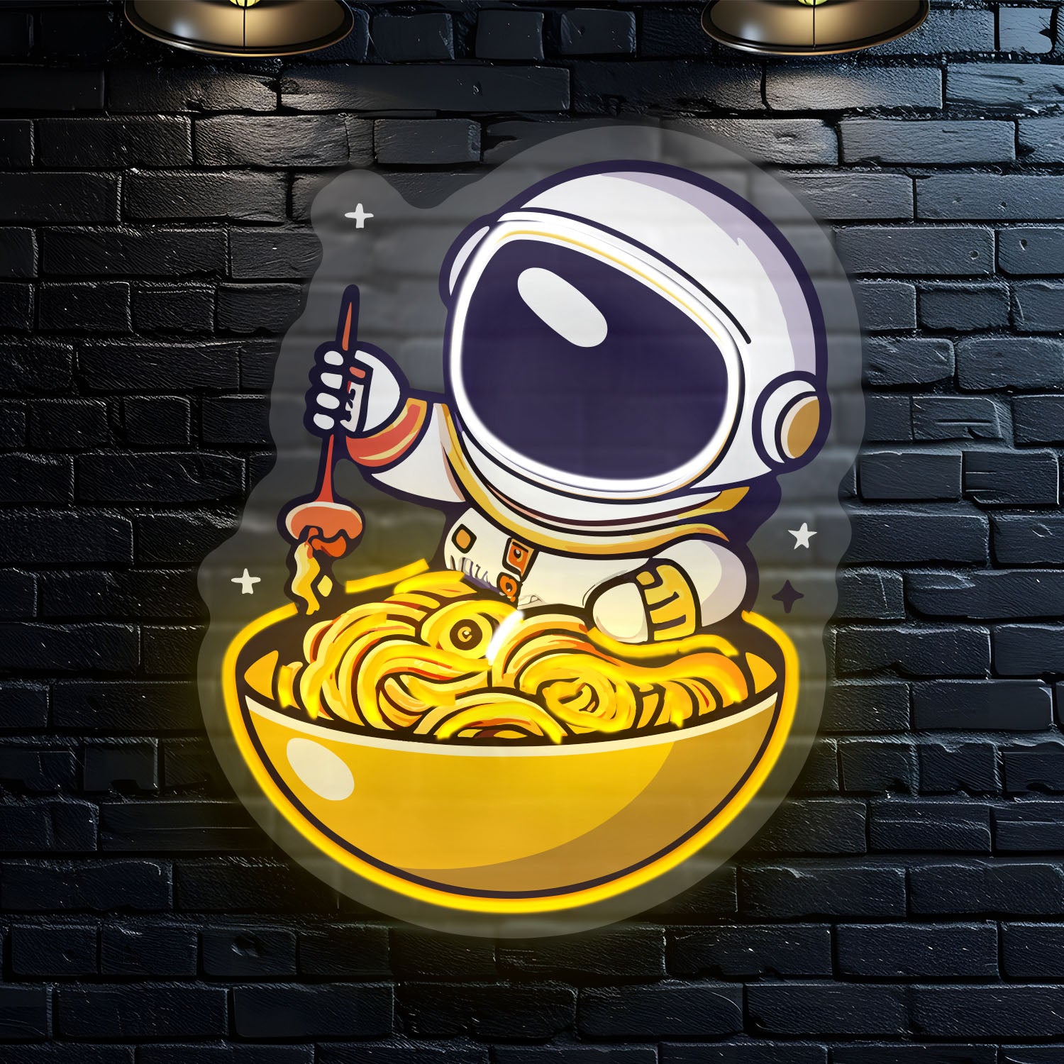 Astronaut Eating Spaghetti Neon Sign - Jordan Offers