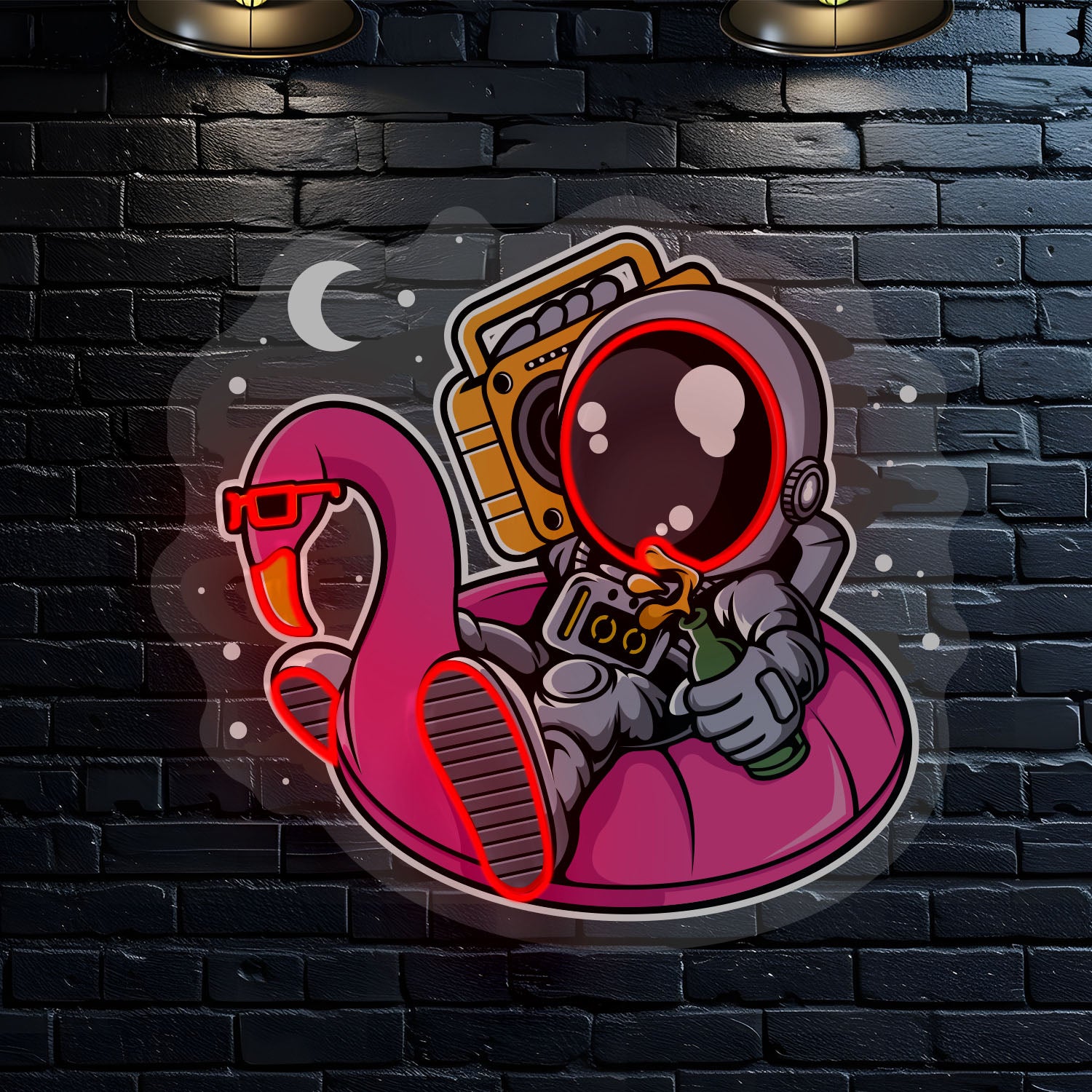 Astronaut on Floaties Balloon Neon Sign - Jordan Offers