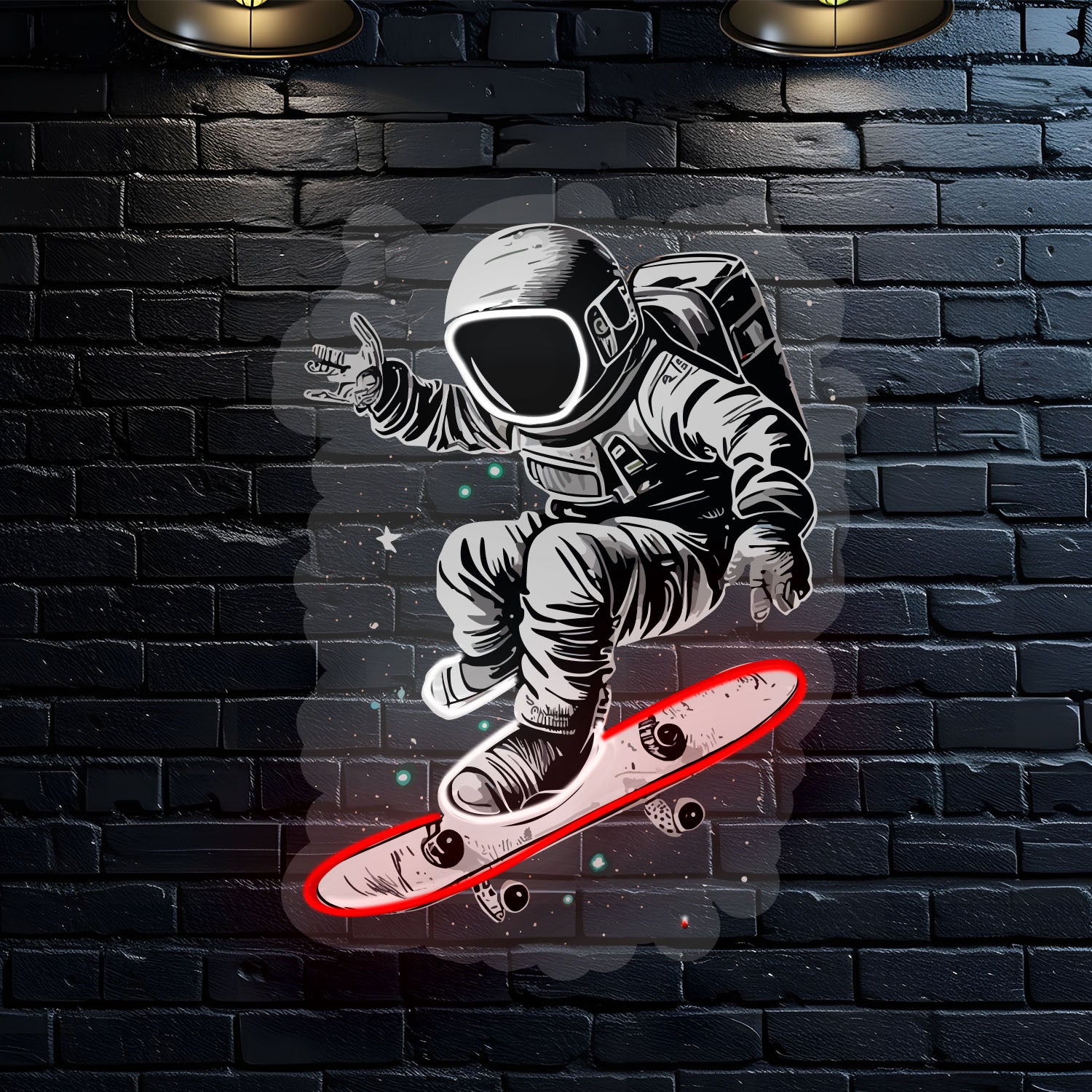 Astronaut Riding a Skateboard Neon Sign - Jordan Offers