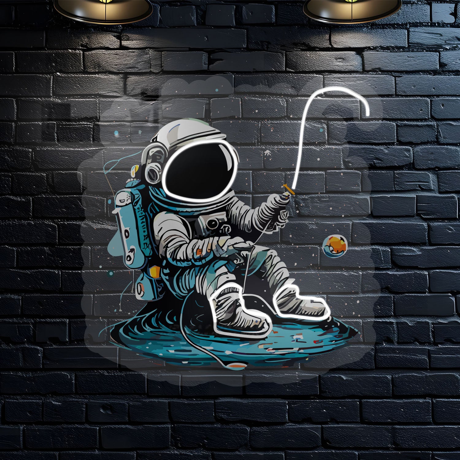 Astronaut Fishing Neon Sign - Jordan Offers