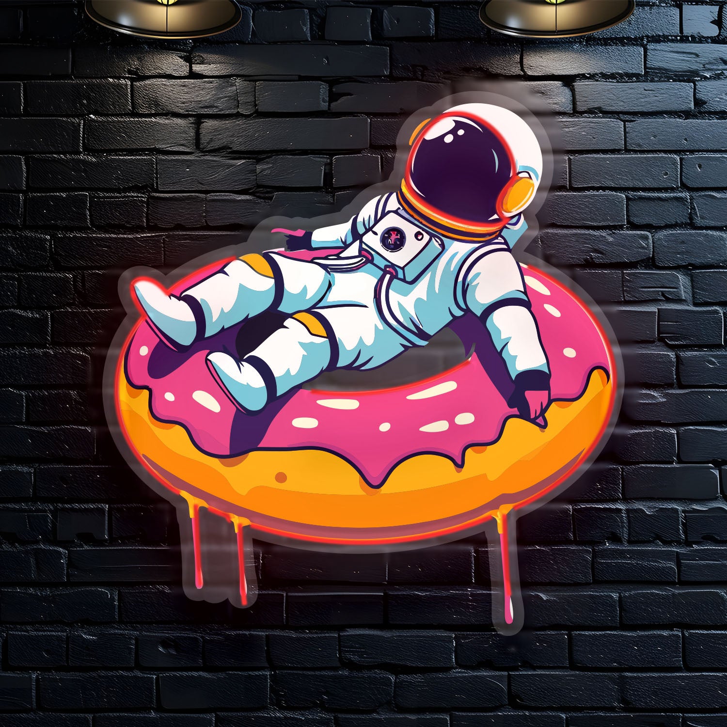 Astronaut on Floating Donut Neon Sign - Jordan Offers