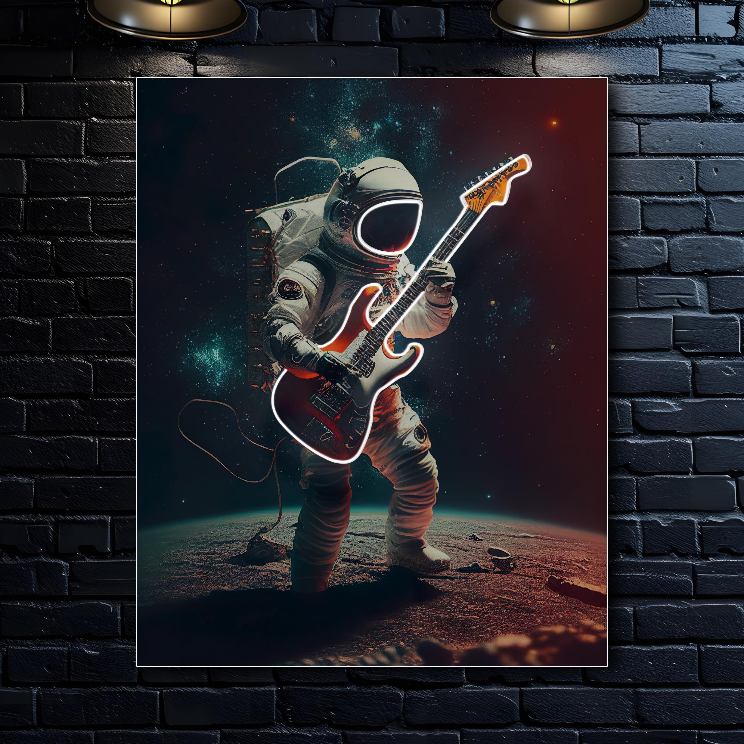 Astronaut Playing Guitar Neon Sign - Jordan Offers