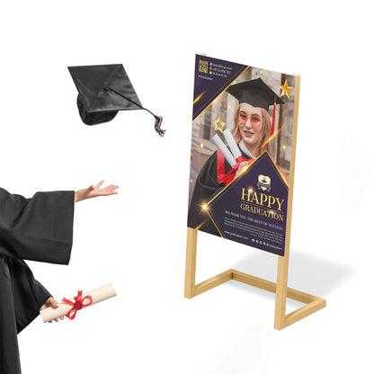 Graduation Banner with Simple Wooden Stand - Jordan Offers