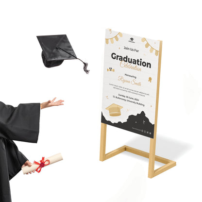 Graduation Banner with Simple Wooden Stand - Jordan Offers