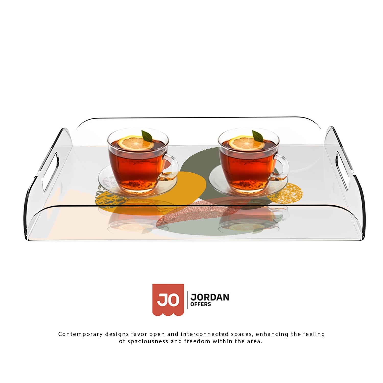 Abstract Composition Design Acrylic Tray - Jordan Offers