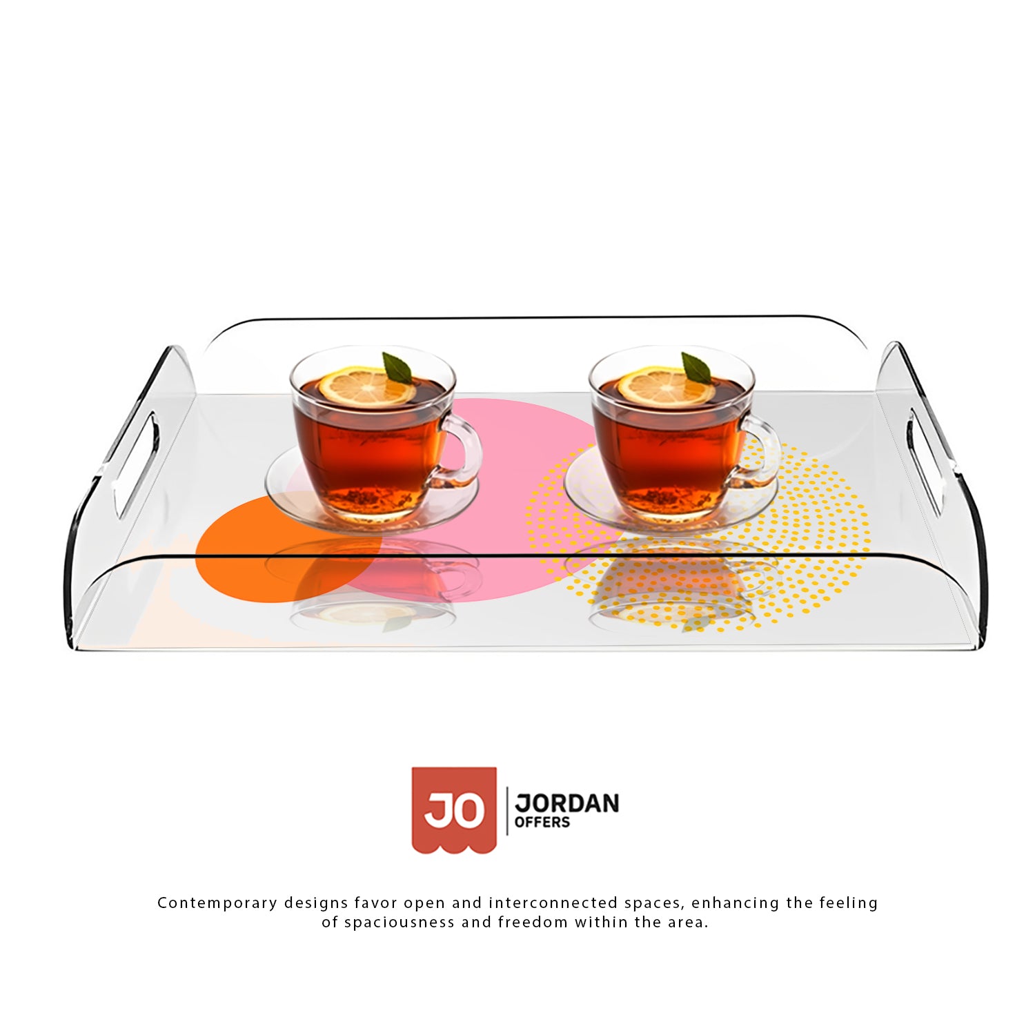 Modern Abstract Design Acrylic Tray - Jordan Offers