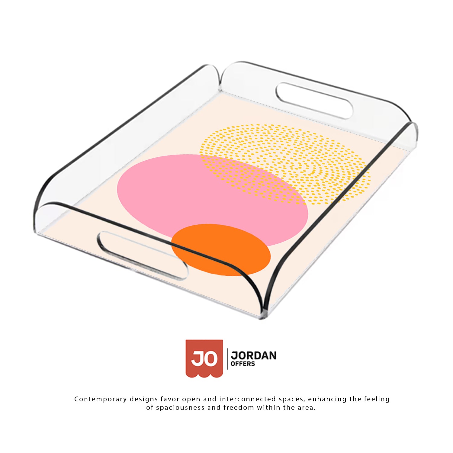 Modern Abstract Design Acrylic Tray - Jordan Offers