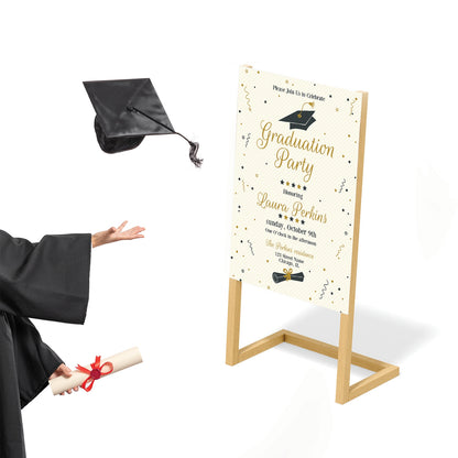 Graduation Banner with Simple Wooden Stand - Jordan Offers