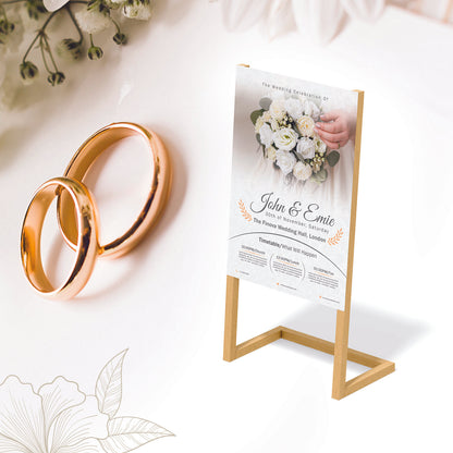 Wedding Banner with Simple Wooden Stand - Jordan Offers