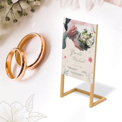 Wedding Banner with Simple Wooden Stand - Jordan Offers