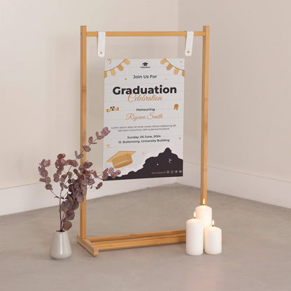 Graduation Banner with Wooden Hanger Stand - Jordan Offers