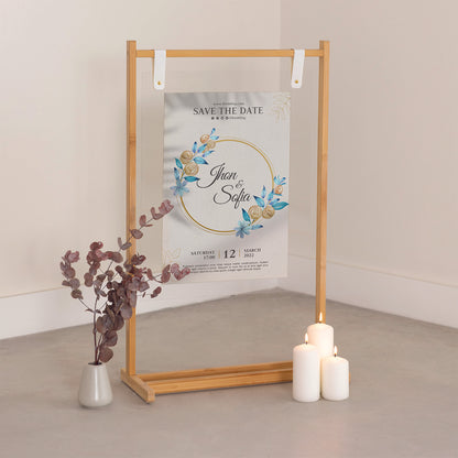 Wedding Banner with Wooden Hanger Stand - Jordan Offers