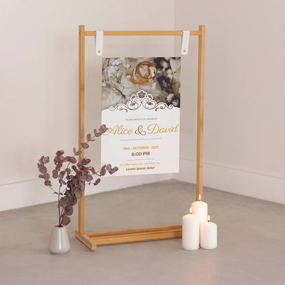 Wedding Banner with Wooden Hanger Stand - Jordan Offers