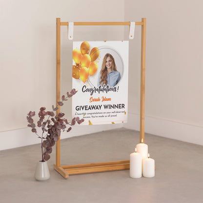 Graduation Banner with Wooden Hanger Stand - Jordan Offers