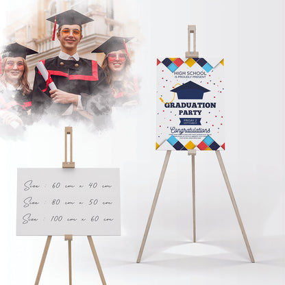 Graduation Banner with Drawing Wooden Stand - Jordan Offers