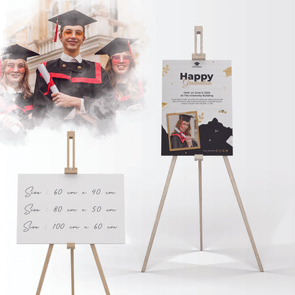 Graduation Banner with Drawing Wooden Stand - Jordan Offers