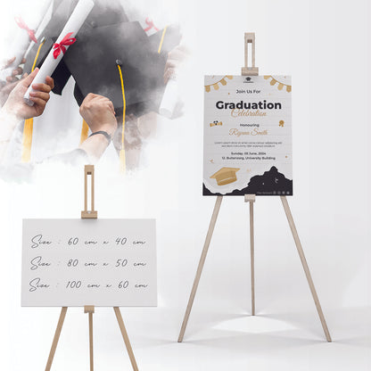 Graduation Banner with Drawing Wooden Stand - Jordan Offers