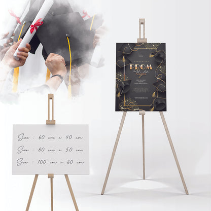 Graduation Banner with Drawing Wooden Stand - Jordan Offers