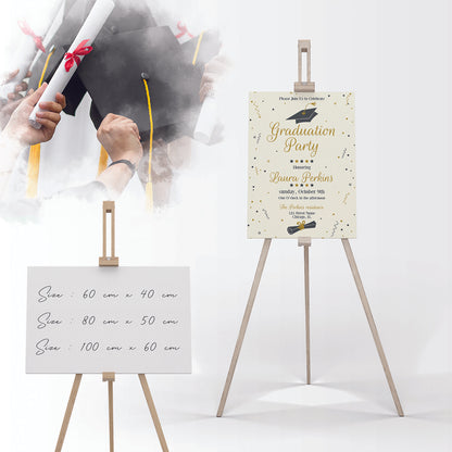 Graduation Banner with Drawing Wooden Stand - Jordan Offers